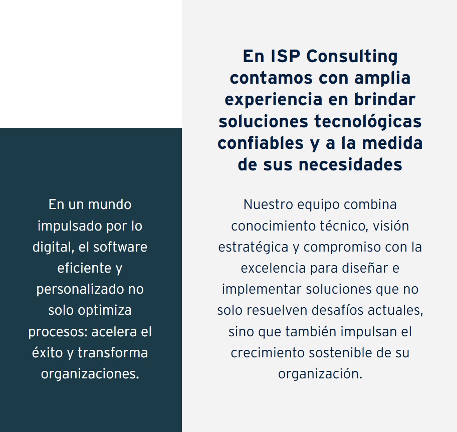En ISP Consulting contamos con amplia experiencia - Tecnologias